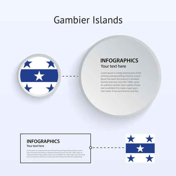 Gambier Islands Paese Set di banner . — Vettoriale Stock