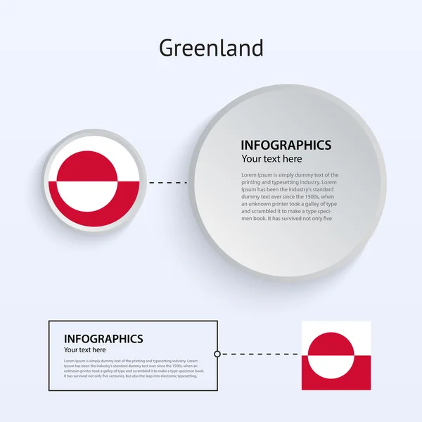Grönland ülke set afiş. — Stok Vektör