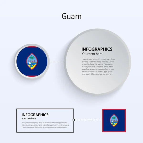 Guam Paese Set di Banner . — Vettoriale Stock