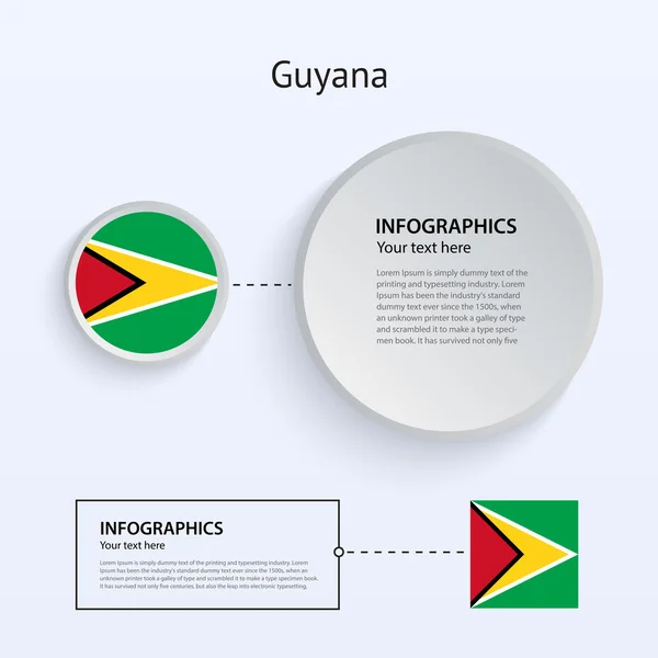 Guyana land set van banners. — Stockvector