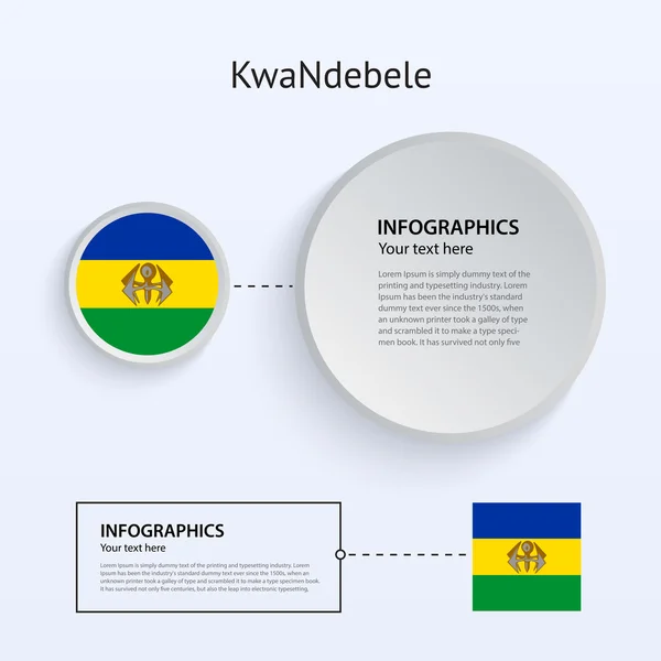 KwaNdebele Paese Set di banner . — Vettoriale Stock