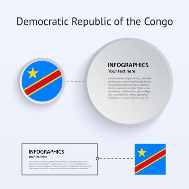 Democratic Republic Congo Country Set of Banners. clipart