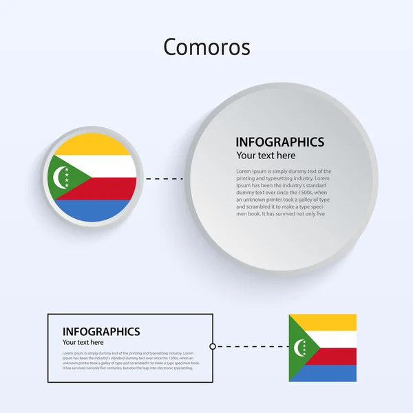 코모로 이슬람 연방 공화국 국가 배너 세트. — 스톡 벡터