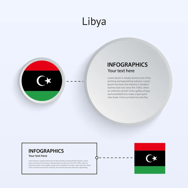Libysches Land setzt auf Banner. — Stockvektor