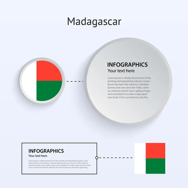 Madagascar Paese Set di Bandiere . — Vettoriale Stock