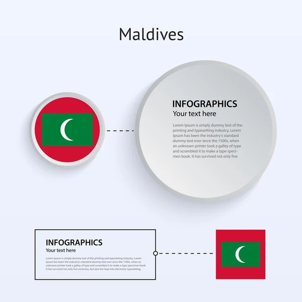 Maledivy zemi sada bannerů. — Stockový vektor