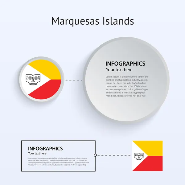 Ilhas Marquesas País Conjunto de Banners . — Vetor de Stock