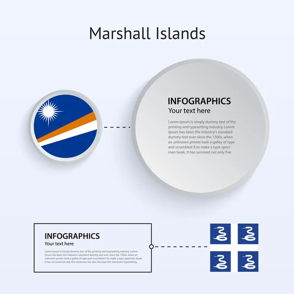 Islas Marshall País Conjunto de Banners . — Vector de stock