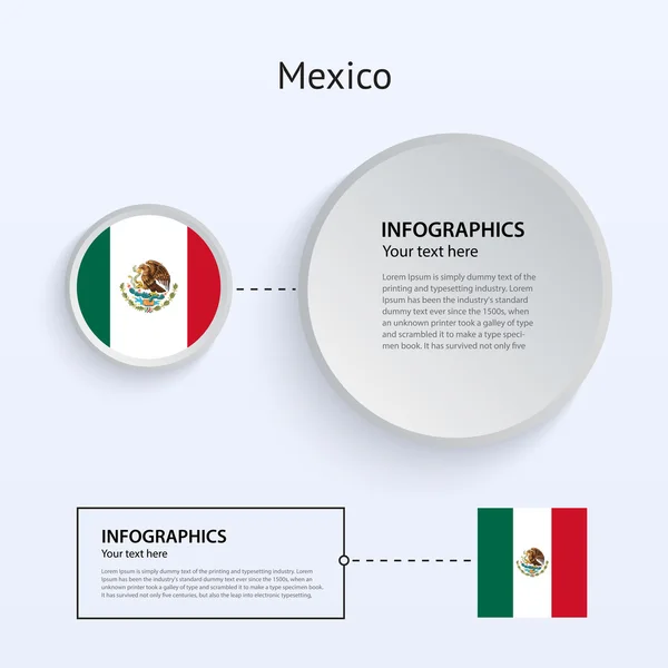 Mexiko Land Reihe von Fahnen. — Stockvektor