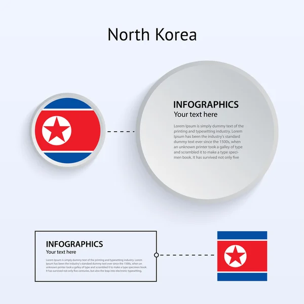 Noord-korea land set van banners. — Stockvector