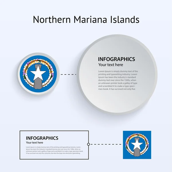 Ilhas Marianas do Norte País Conjunto de Banners . — Vetor de Stock