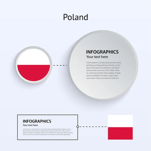 Polonia País Conjunto de banners . — Vector de stock