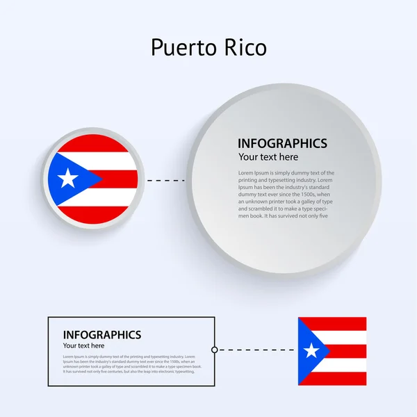 Porto Riko ülke set afiş. — Stok Vektör