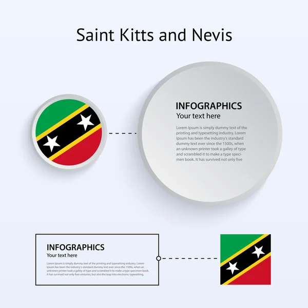 Saint kitts ve nevis ülke set afiş. — Stok Vektör