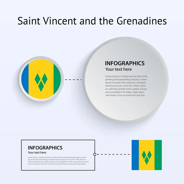 Saint Vincent and Grenadines Country Set of Banners. — Stock Vector