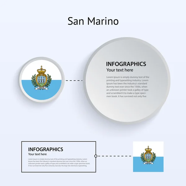 San Marino País Conjunto de Banners . — Vetor de Stock