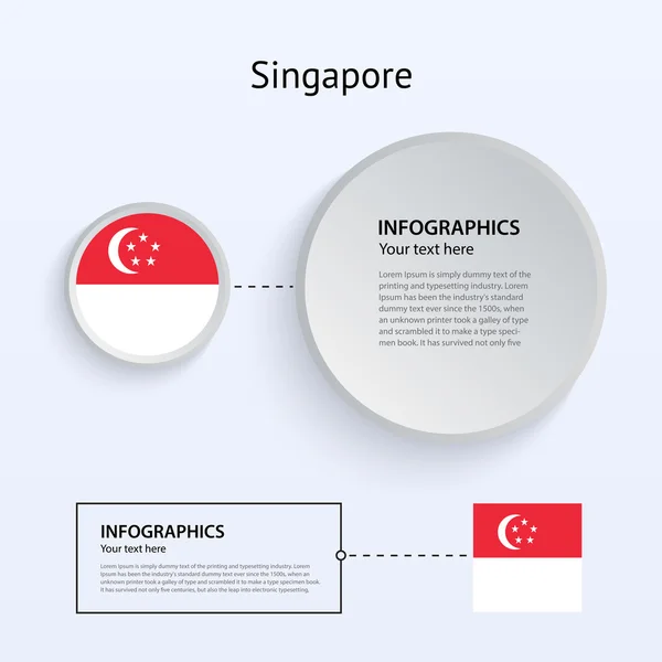 Singapour Ensemble de bannières . — Image vectorielle