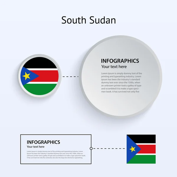 Sudão do Sul País Conjunto de Banners . — Vetor de Stock
