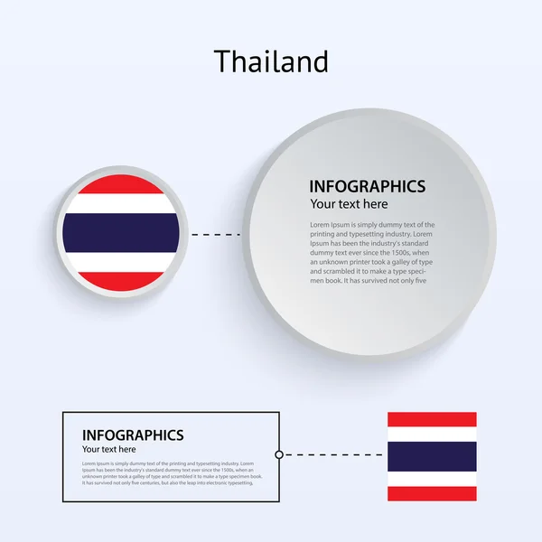 Tailândia País Conjunto de Banners . — Vetor de Stock