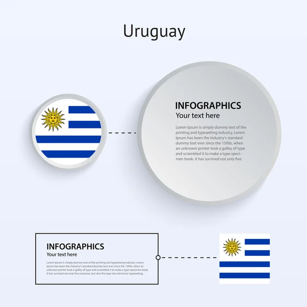 Uruguay País Conjunto de Banners . — Vector de stock