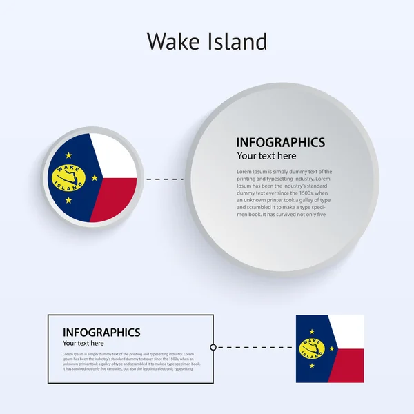 Wake eiland land set van banners. — Stockvector