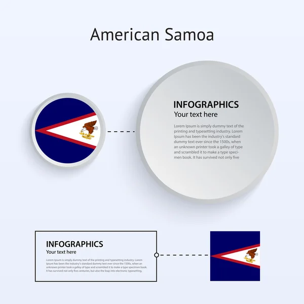 Samoa Americana País Conjunto de Banners . — Vetor de Stock