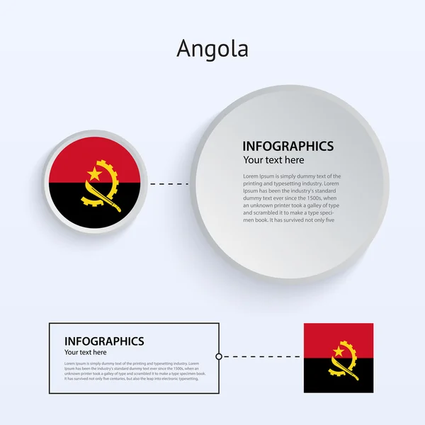 Angola País Conjunto de Banners . — Vetor de Stock