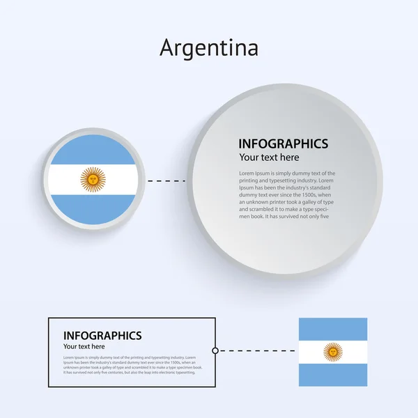 Argentina País Conjunto de Banners . — Vetor de Stock