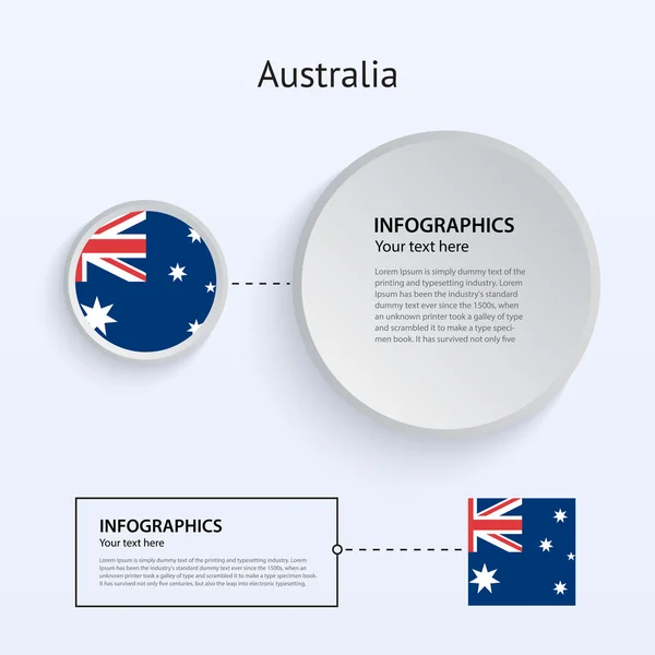 Australia País Conjunto de banners . — Vector de stock