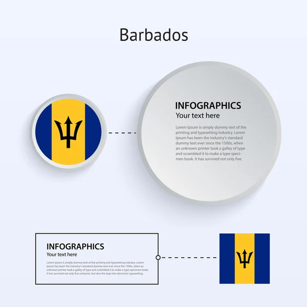 Barbados ülke set afiş. — Stok Vektör