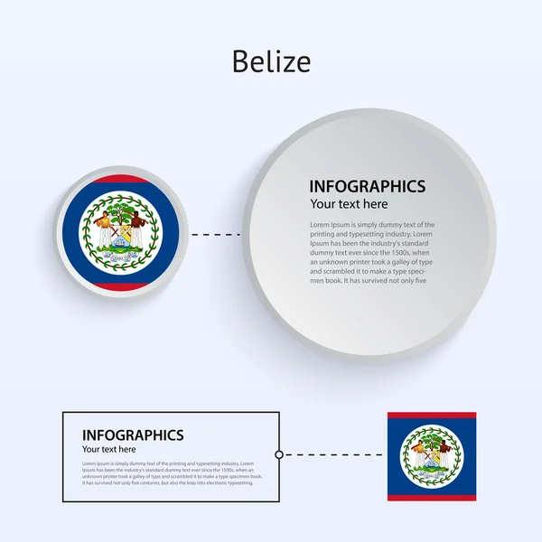 Belize País Conjunto de Banners . — Vetor de Stock