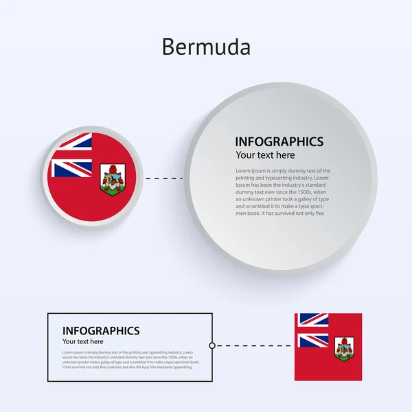 Bermudas País Conjunto de Banners . — Vector de stock
