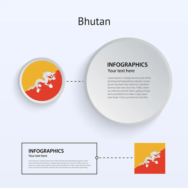 Bután país conjunto de banners . — Vector de stock