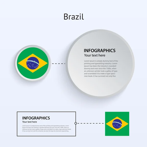 Brésil Pays Ensemble de bannières . — Image vectorielle