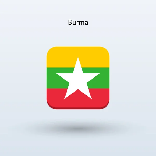 Icône drapeau birman — Image vectorielle