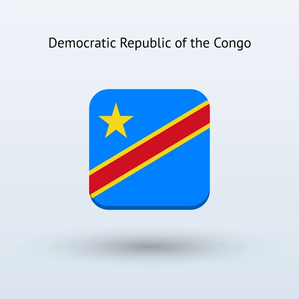 Ícone da bandeira da República Democrática do Congo — Vetor de Stock