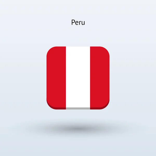 Peru flaggikonen — Stock vektor