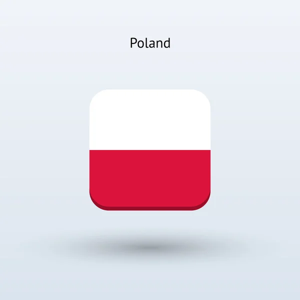 Polonia icono de la bandera — Vector de stock