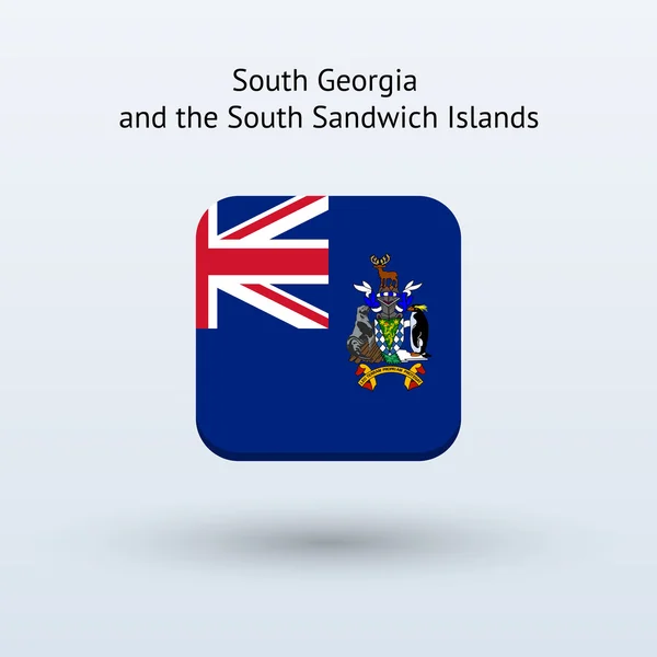 Georgia del Sur e Islas Sandwich del Sur icono de la bandera — Vector de stock