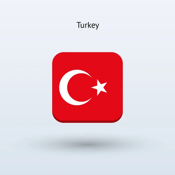Icono de la bandera de Turquía — Vector de stock