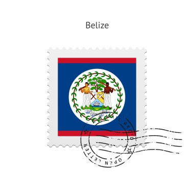 Belize bayrağı posta pulu.