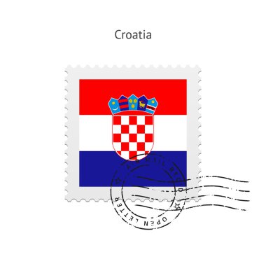 Hırvatistan bayrağı posta pulu.