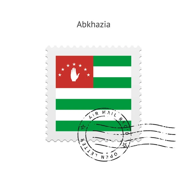 Bandeira da Abcásia Carimbo postal . — Vetor de Stock