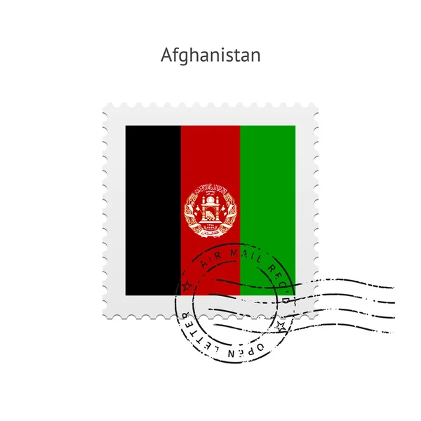 Afghanistan Flag Postage Stamp. — Stock Vector