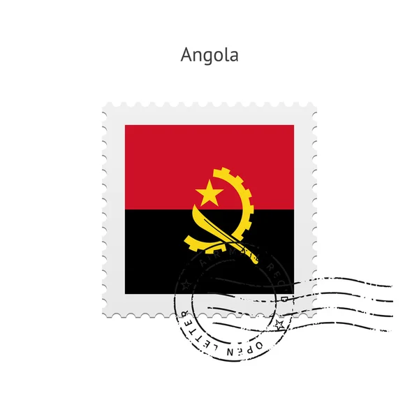 Angolas flagga frimärke. — Stock vektor