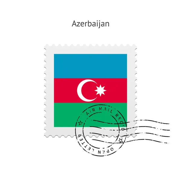 Bandeira do Azerbaijão Carimbo postal . — Vetor de Stock