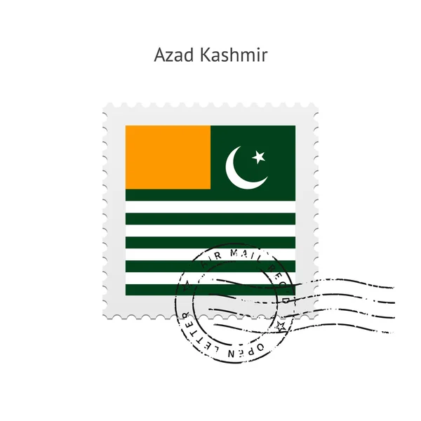 Azad Kashmir Flag Postage Stamp. — Stock Vector