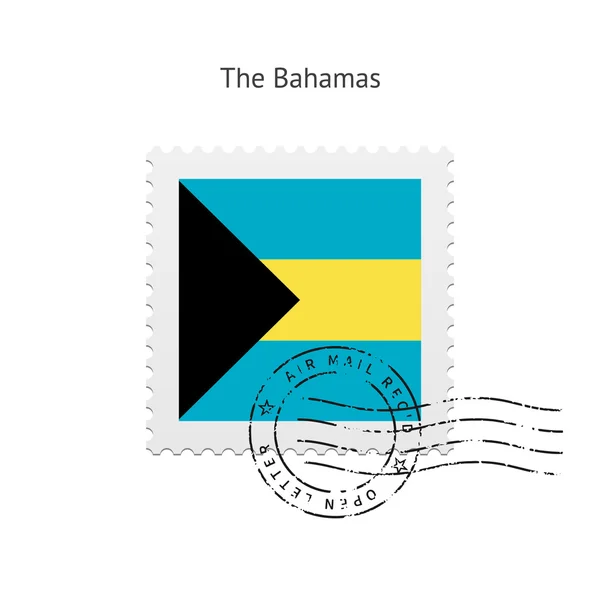 Bahamas Flag Postage Stamp. — Stock Vector