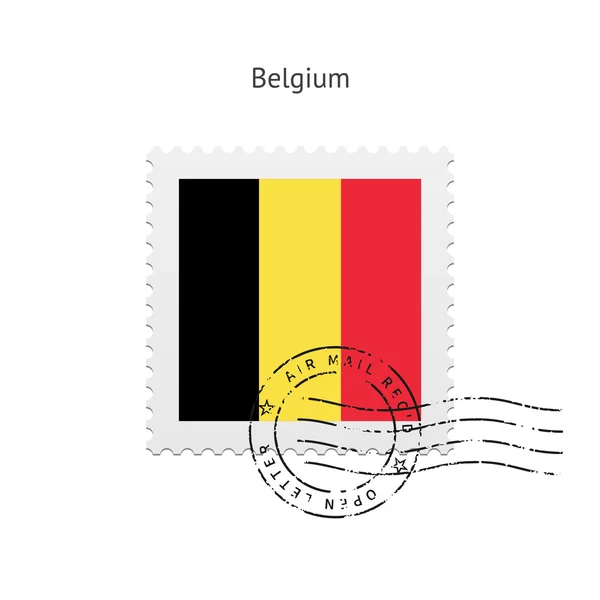 Belgium Flag Postage Stamp. — Stock Vector