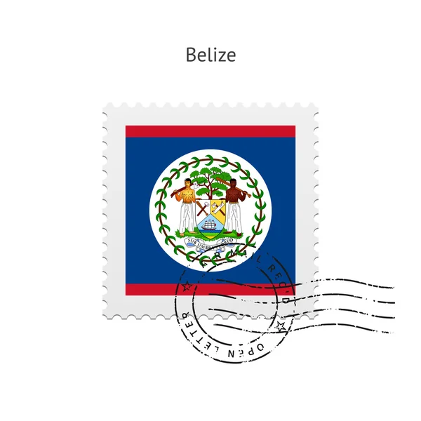 Timbre-poste du drapeau du Belize . — Image vectorielle